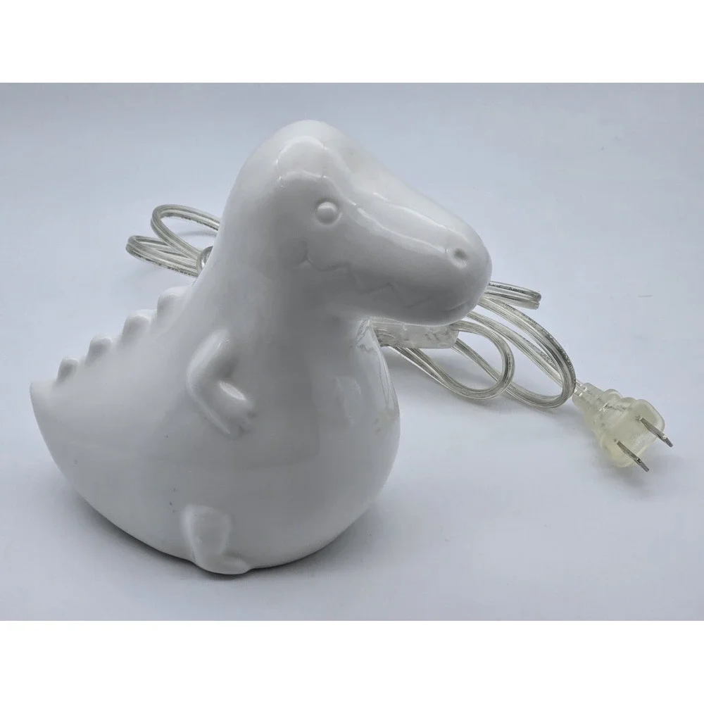 Hobby Lobby Dinosaur Night Light Plug‎ In White Ceramic Kids Nursery Decor Lamp